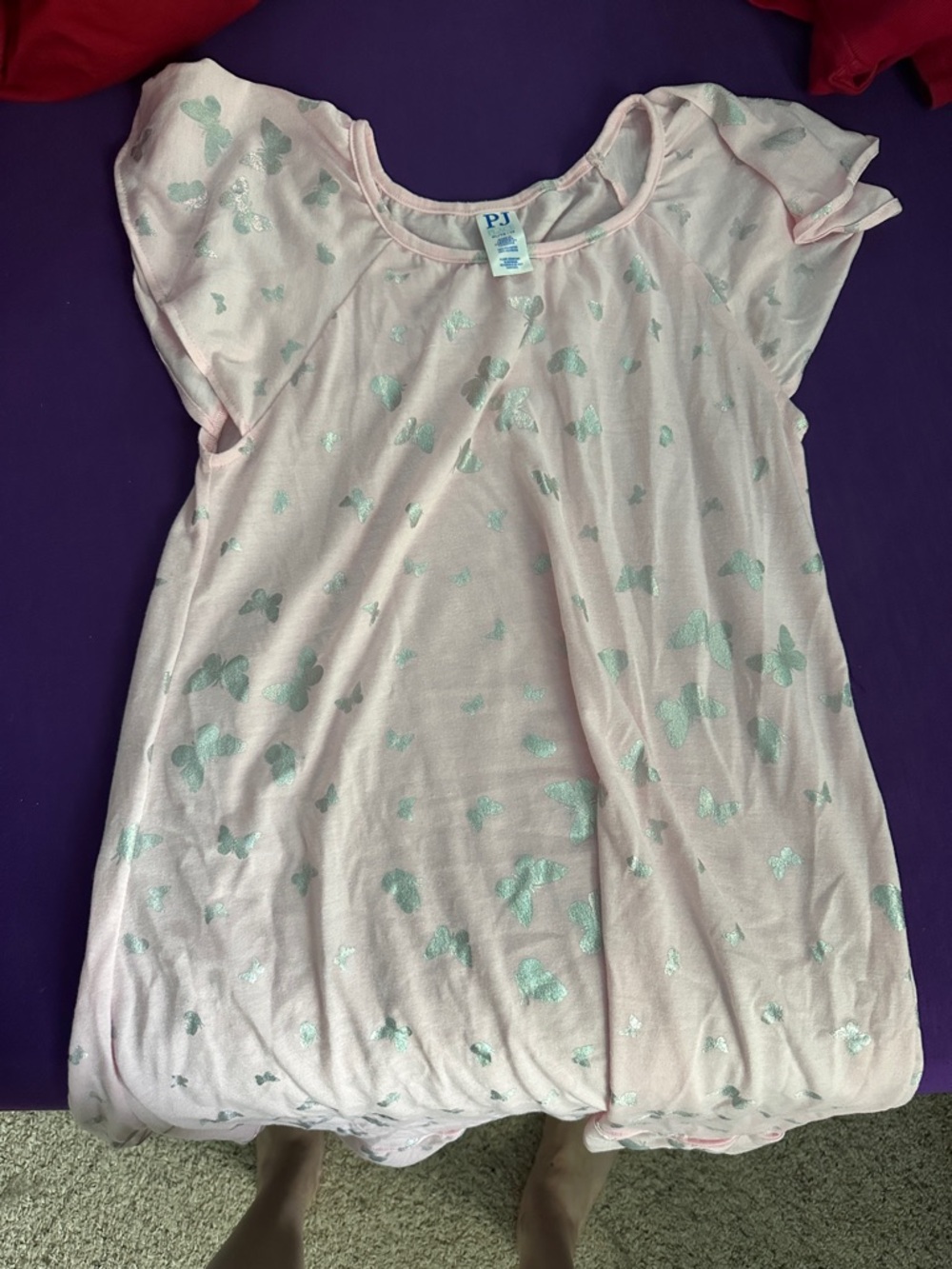 PJ Place Girls' Light Pink Butterfly Nightgown
